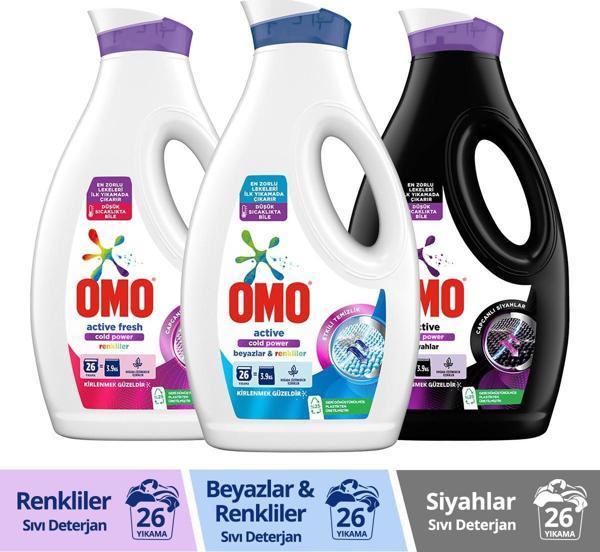 Omo Sıvı Deterjan Active Fresh Cold Power Renkliler 1690 ml Cold Power Beyazlar Ve Renkliler Siyah - Image 1