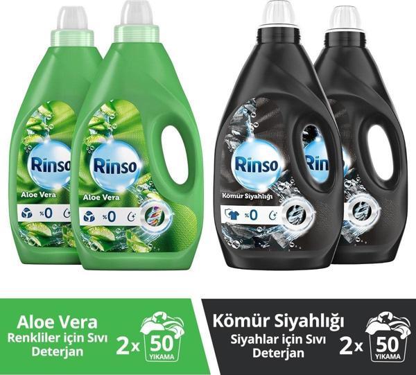 Sıvı Deterjan Aloe Vera Renki 3lt 2adet+ Sıvı Deterjan Kömür Siyahlığı Siyah 3lt 2adet - Image 1