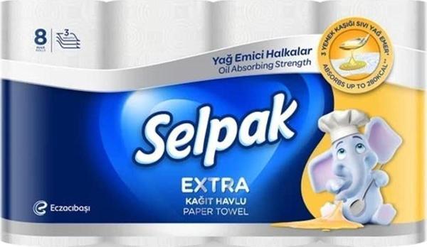 Extra Yağ Emici Kağıt Havlu, 8 Adet, 1 Paket - Image 1