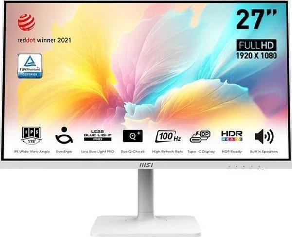 MSI 27 MODERN MD2712PW 1920x1080 (FHD) FLAT IPS 100HZ 1MS ANTI-GLARE PIVOT MONITOR - Image 1