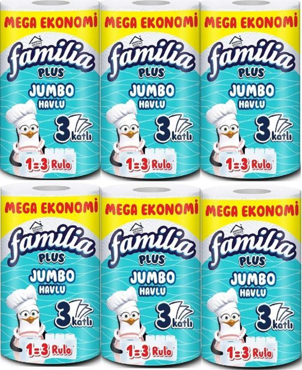 Familia Plus Jumbo Havlu 1=3 Rulo 6 Adet - Image 1
