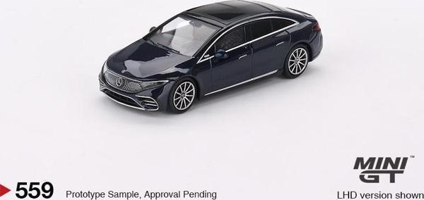 Mini GT Mercedes-Benz EQS 580 4MATIC Nautical Blue Metallic - 559 - Image 1