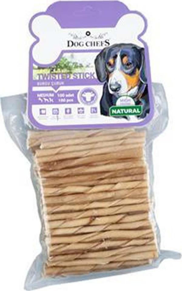 Dog Chefs Naturel Kalın Burgulu Köpek Ödülü 100 lü Paket - Image 1