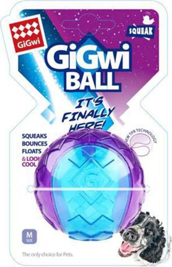 Gigwi Ball Sert Top Mavi-Mor Şeffaf Renli 6 Cm - Image 1