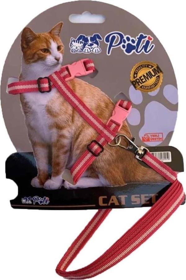 Pati Yavru Köpek ve Kedi Gezdirme Takım Tasması (Ayarlanabilir) Karışık Renkli - Image 1