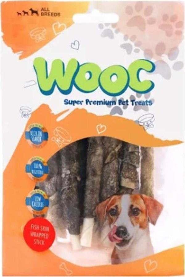 Wooc Balık Derisi Sargılı Sütlü Çubuk Köpek Ödül Maması 80 Gr - Image 1