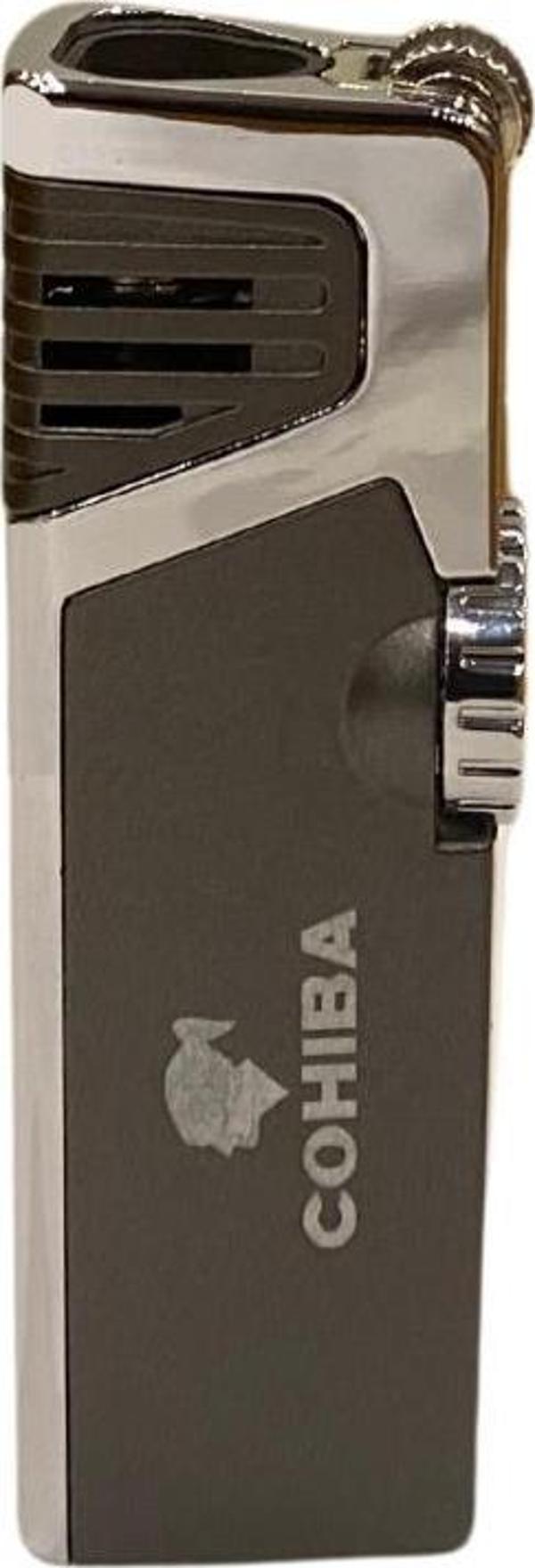 Cohiba Gümüş-Gunmetal Dahili Delicili 3 Torch Pürmüz Puro Çakmağı - Image 1