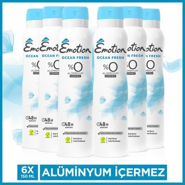 Emotion Ocean Fresh Kadın Deodorant 6x150ml - Image 1