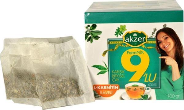 Akzer Formmix 9'lu Karışık Bitki Süzen Poşet Çay 60 x 1.7  gr - Image 1