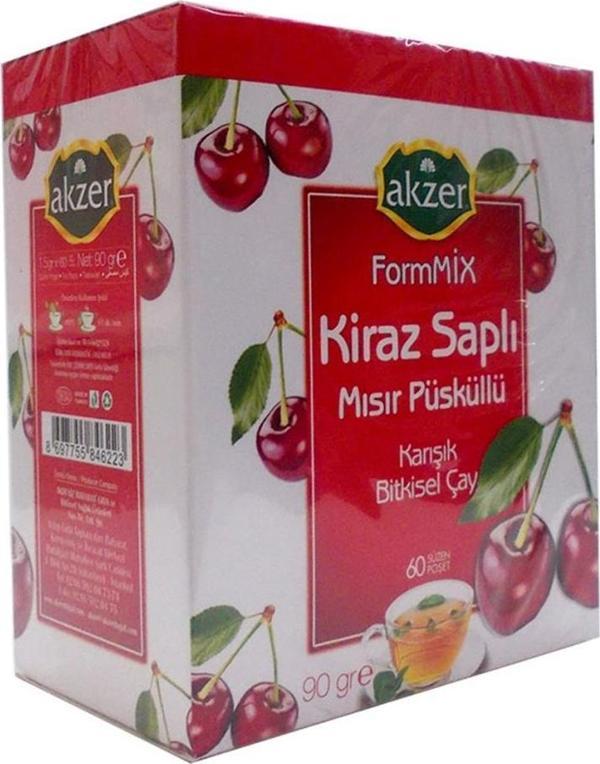 Akzer Formmix Kiraz Saplı Mısır Püsküllü Süzen Poşet Çay 60x1.5G - Image 1