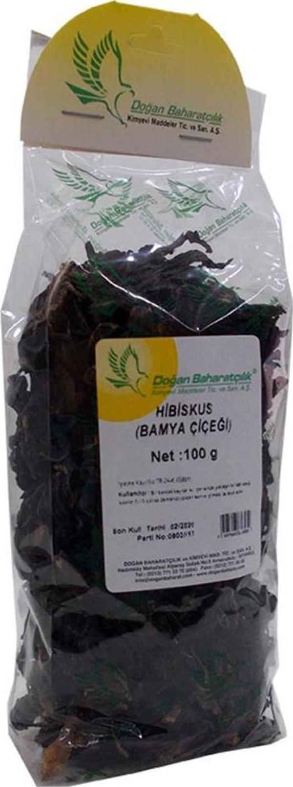 Doğan Baharatçılık Hibiskus Bamya Çiçeği 100 gr Doğal Saf Paket - Image 1