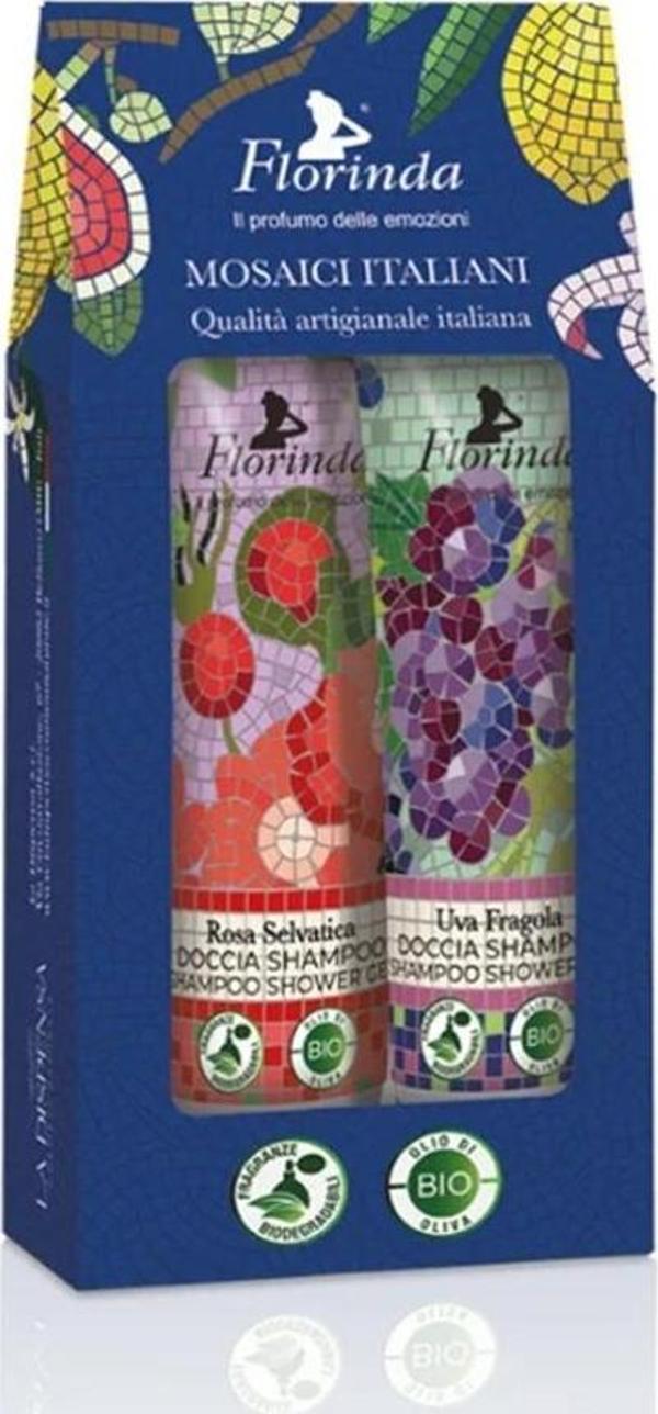 Florinda Mozaik Yaban Gülü 30ML ve Çilek & Üzüm 30ML Duş Şampuanı 2li Set - Image 1