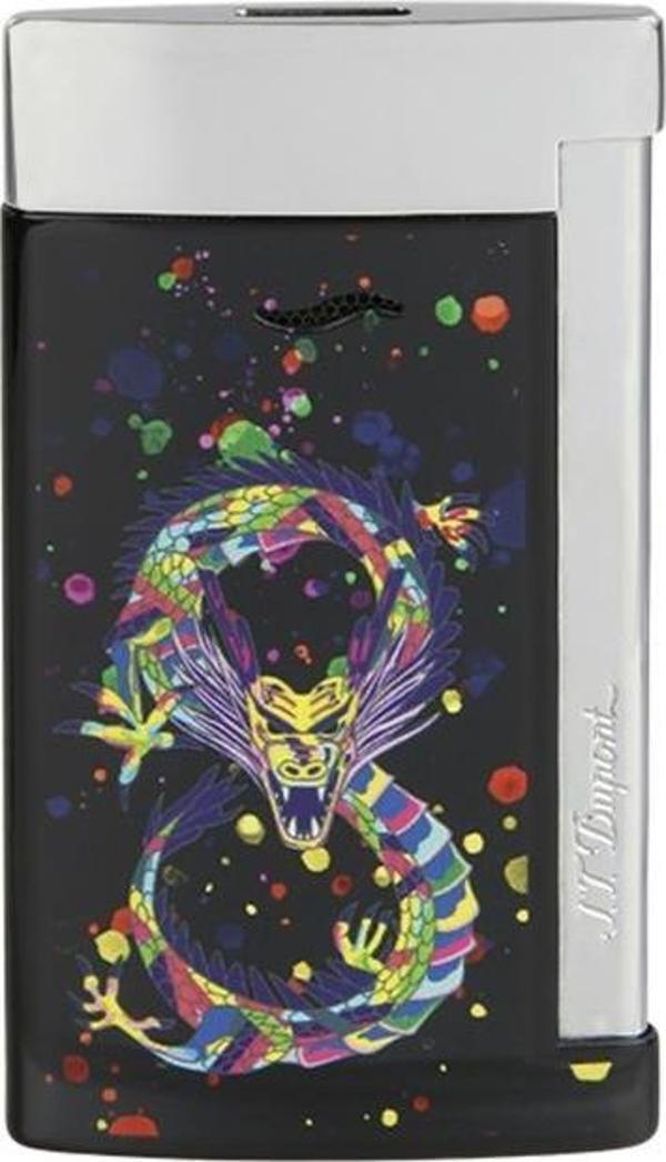 S.T. Dupont Slim 7 Siyah Krom Dragon Puro Çakmağı 27777 - Image 1