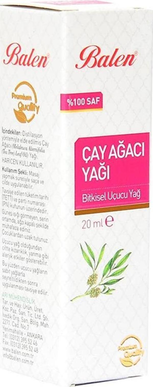 Balen Çay Ağacı Yağı 20 ML CC Saf Doğal Distilasyon Cam Şişe - Image 1