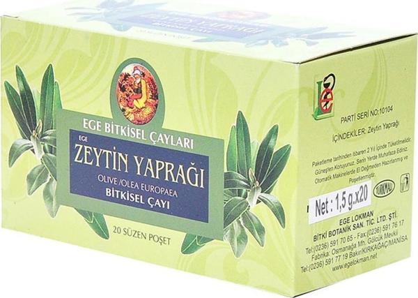 Ege Lokman Bitkisel Çayları Zeytin Yaprağı Bitki Çayı 20 Poşet - Image 1