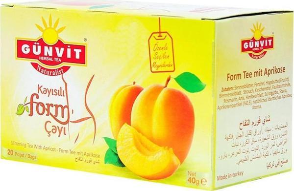 Günvit Naturalist Kayısılı Form Bitki Süzen Poşet Çay 20 x 2  gr - Image 1