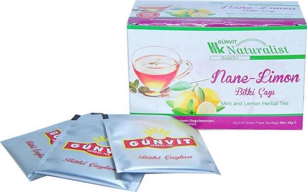 Günvit Naturalist Nane - Limon Bitki Süzen Poşet Çay 20 x 2  gr - Image 1