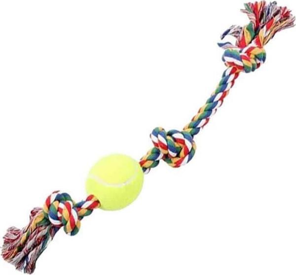Pawise 830-14892 3 Dügü Mlü Ve Tenıs Toplu Kemık Iplı Oyuncak 10X4X2 - Image 1