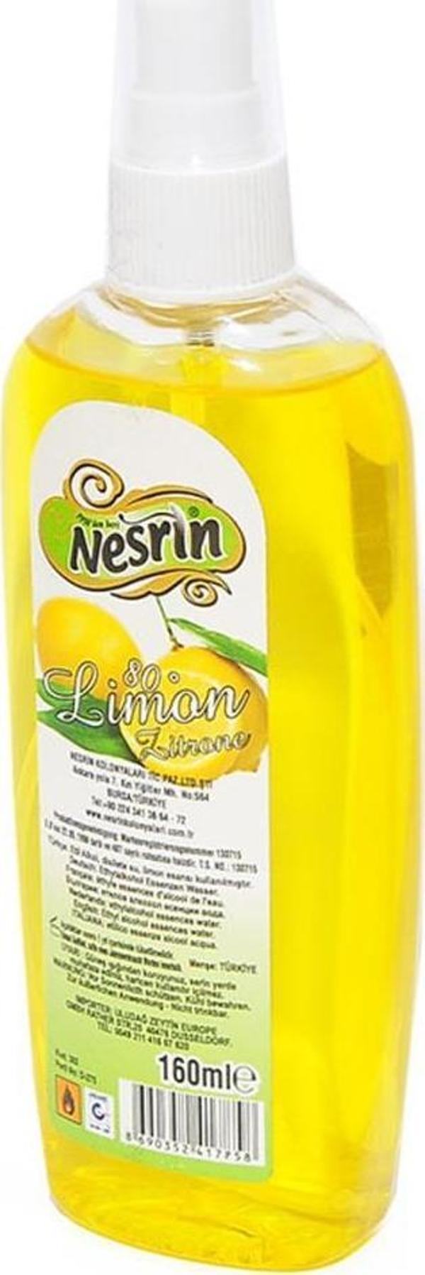 Nesrin Limon Kolonyası 160ML Sprey 80 Derece Pet Şişe - Image 1