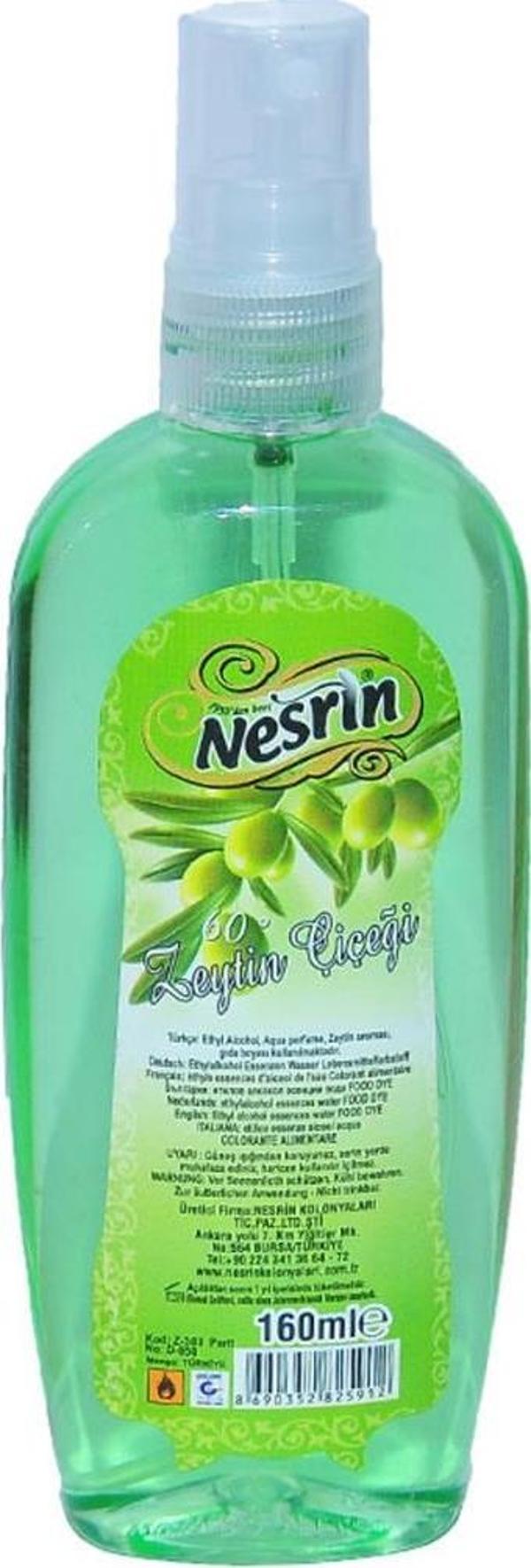 Nesrin Zeytin Çiçeği Kolonyası 160ML 60 Derece Pet Şişe Sprey - Image 1