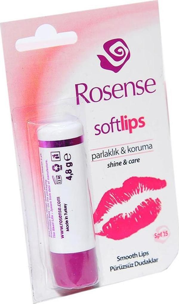 Rosense Softlips Dudak Koruyucu 4.8 gr Gül Yağlı KOruma Parlaklık - Image 1
