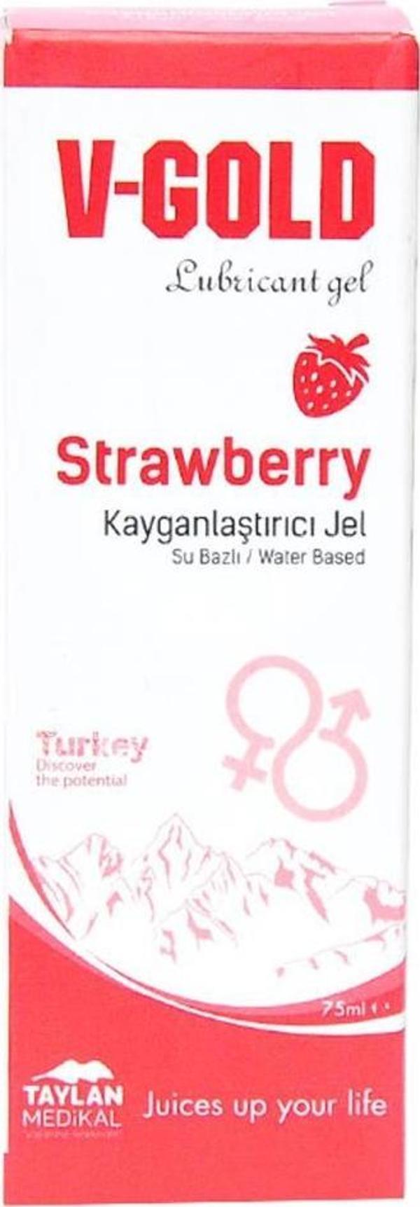 V-Gold Kayganlaştırıcı Jel Çilekli 75ML Lubricant Gel Strawberry - Image 1