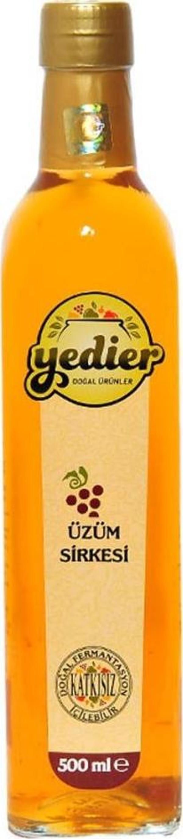 Yedier Doğal Fermente Katkısız İçilebilir Saf Üzüm Sirkesi 500ML - Image 1