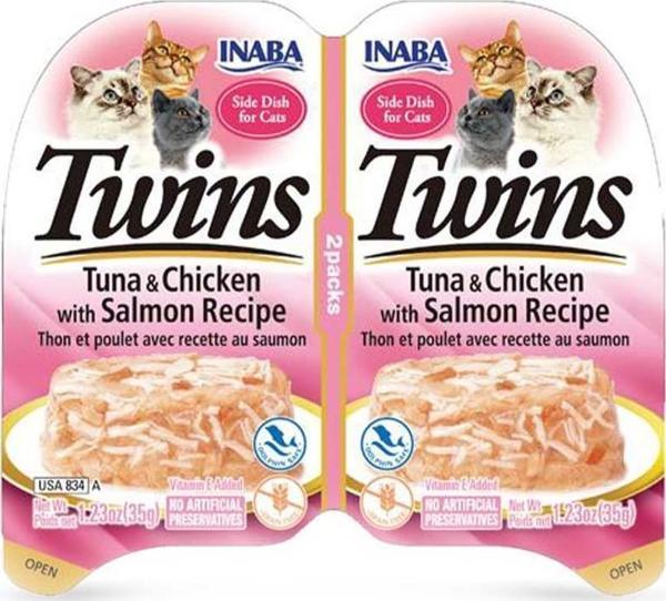Twins Somonlu ve Tavuklu Kedi Atıştırmalık 2x35 Gr - Image 1