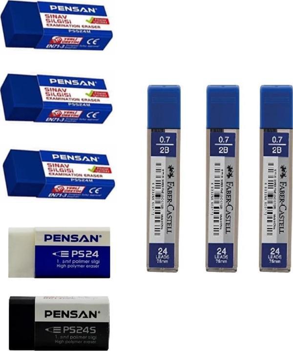 Faber-Castell 0.7 Min + Pensan Silgi Seti - Image 1