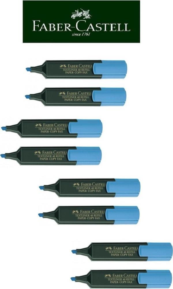 Faber-Castell Fosforlu Kalem Canlı Renkler 8'li Mavi - Image 1