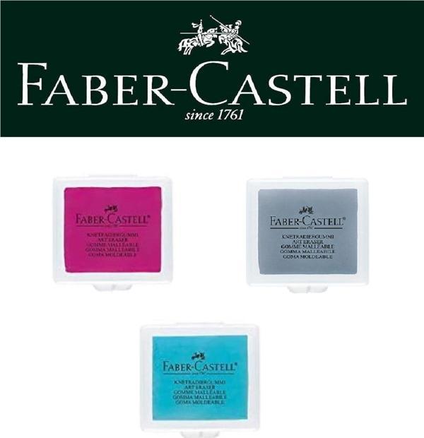 Faber-Castell Hamur Silgi 3'lü (Pembe, Mavi, Gri) - Image 1