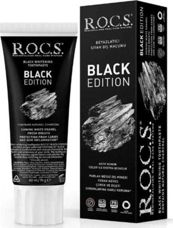 Rocs Black Edition Kömürle Beyazlatıcı Diş Macunu 74 gr. - Image 1