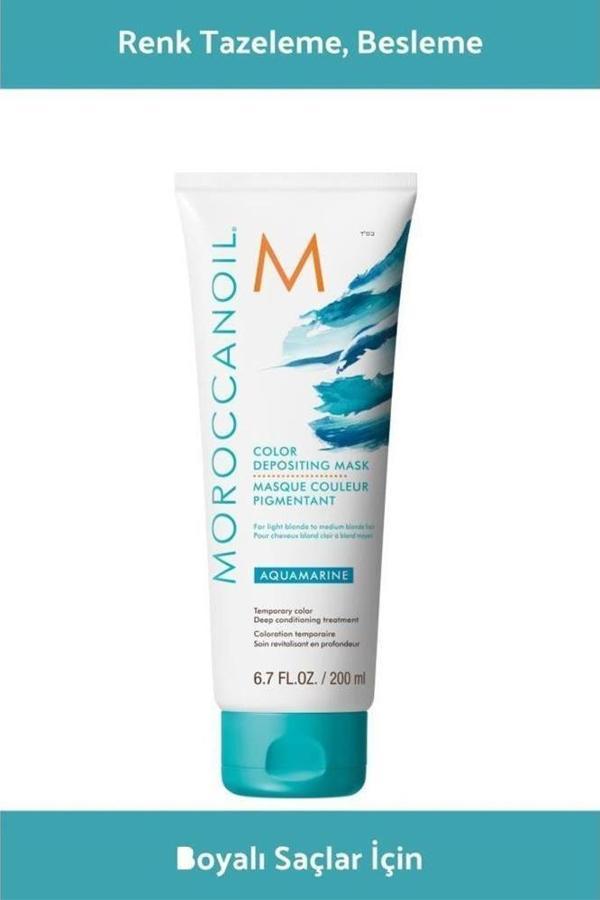 Moroccanoil Depositing Aquamarine Renk Tazeleyeci Bakım Maskesi 200ML - Image 1