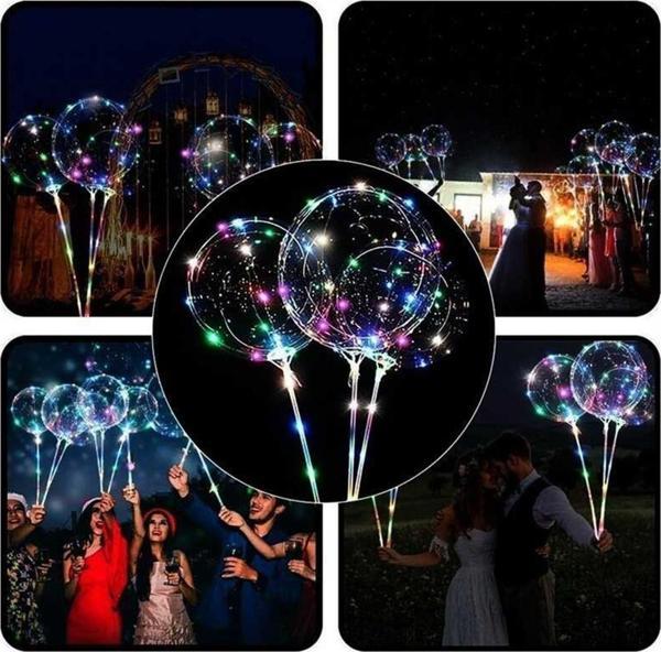 Masho Trend 3 Fonksiyonlu Balonlu Led - Işıklı Balon Fonksiyonlu Saplı Şeffaf Işıklı Çubuklu Balon - Image 1