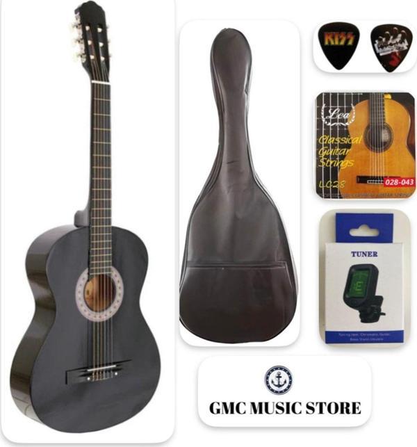 Gmc Musıc Store Gmc Tam Boy 4/4 Siyah Klasik Gitar Seti - Image 1