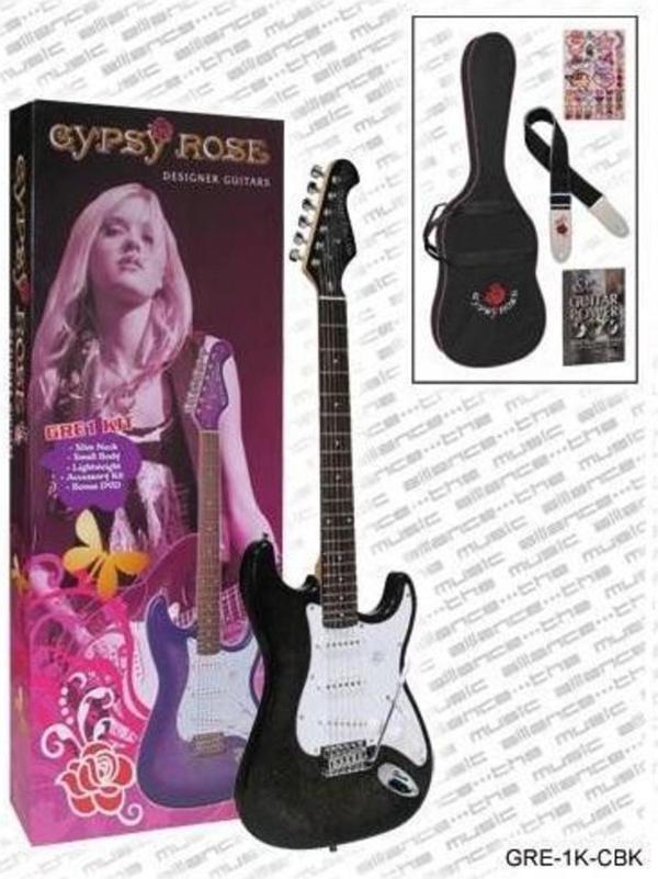 Valencia Gre1Kcbk Elektro Gitar Gypsy Rose Set (Gıgbag, Strap, Stıck - Image 1