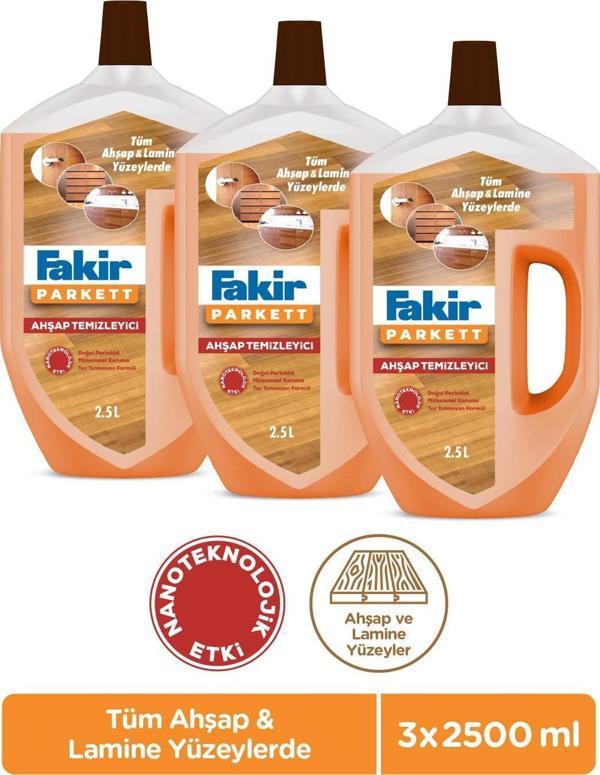 Fakir Parkett Nano Teknolojili Ahşap Temizleyici 2.5L x 3 Adet - Image 1