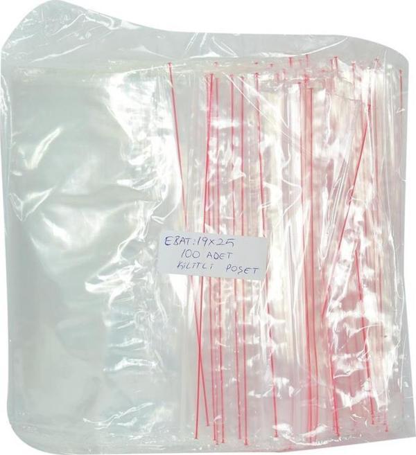 Kilitli Naylon Poşet Torba Şeffaf 19X25CM 100 Adet 1 Paket - Image 1