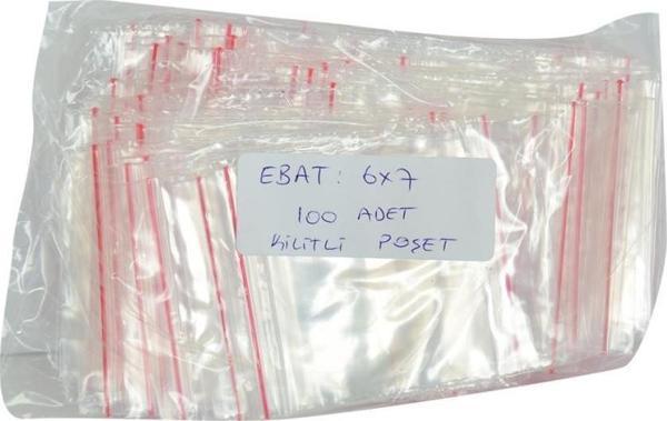 Kilitli Naylon Torba Poşet 6X7 Cm Şeffaf 100 Adet 1 Paket - Image 1