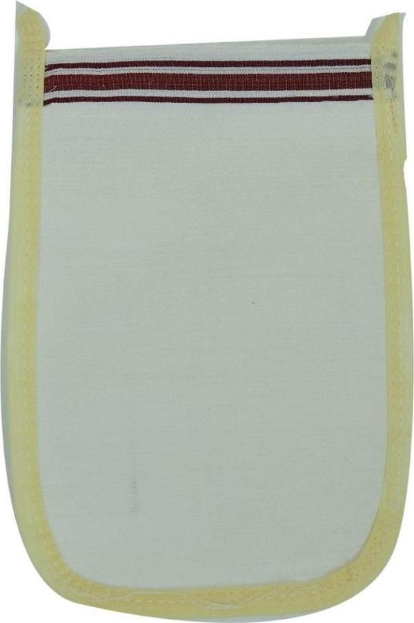 Doğal İpek Kese Sırt ve Vücut Masaj Banyo Kesesi Beyaz 16CMX25CM - Image 1