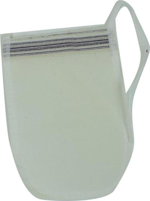 İpek Kese Sırt ve Vücut Doğal Masaj Banyo Kesesi Beyaz 17CMX25CM - Image 1