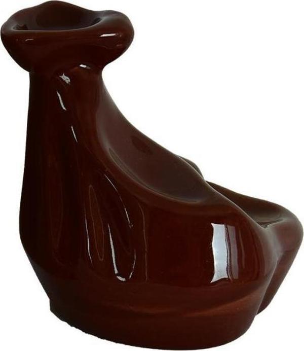 Kahverengi Seramik Şelale Geri Akışlı Tütsülük Backflow Buhurdanlık - Image 1