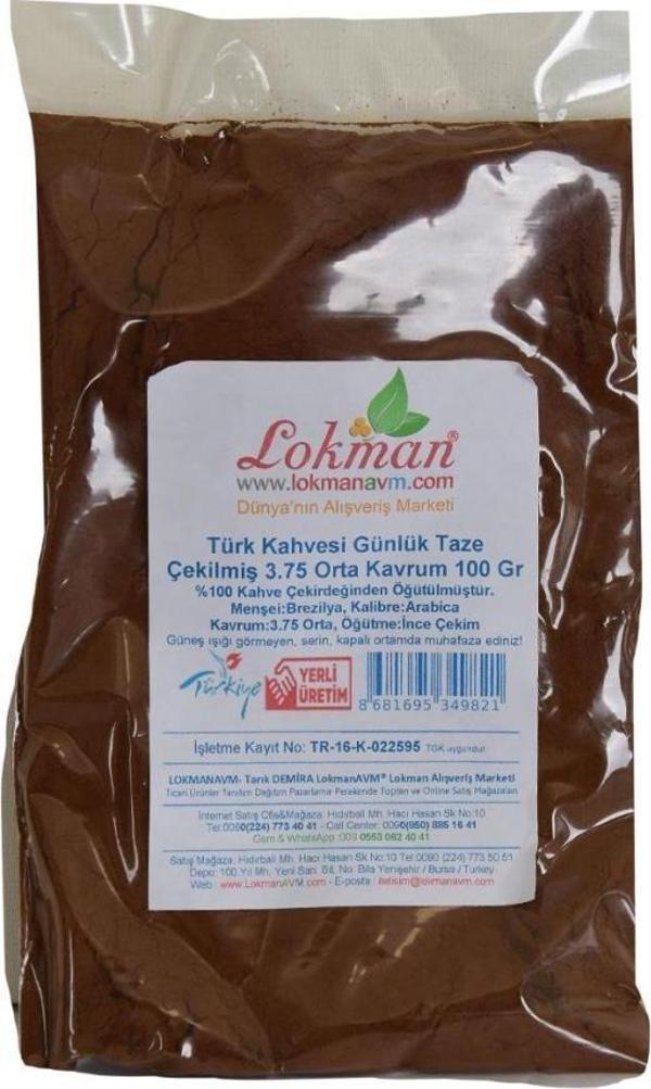 Türk Kahvesi Günlük Taze Çekilmiş 3.75 Orta Kavrum 100 gr Paket - Image 1