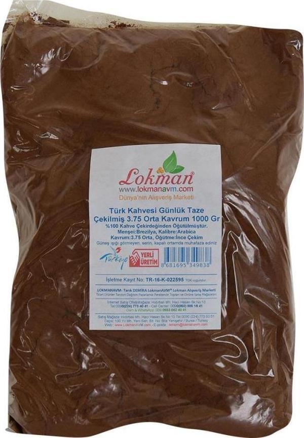Türk Kahvesi Günlük Taze Çekilmiş 3.75 Orta Kavrum Kiloluk 1000 gr - Image 1