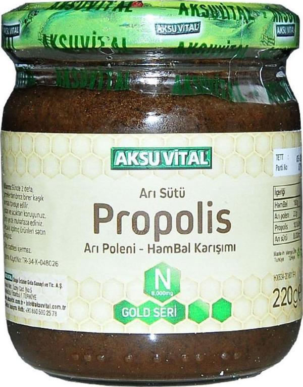 Aksuvital Arı Sütü Propolis Polen Bal Karışımı 220 Gr - Image 1