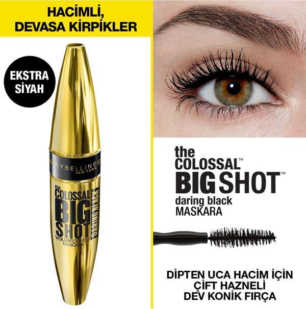 Maybelline New York The Colossal Big Shot Daring Black Maskara Ekstra Siyah - Image 1