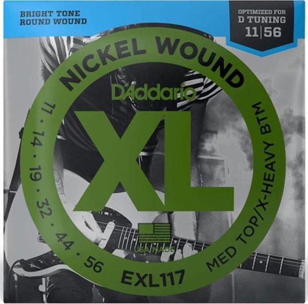 D'addario EXL117 Med Top/X-Heavy Btm Elektro Gitar Teli (11-56) - Image 1