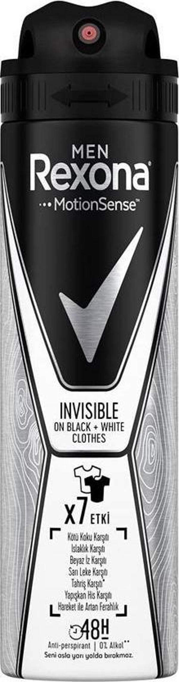 Rexona Men Invisible Black White Sprey Deodorant 150 ML - Image 1