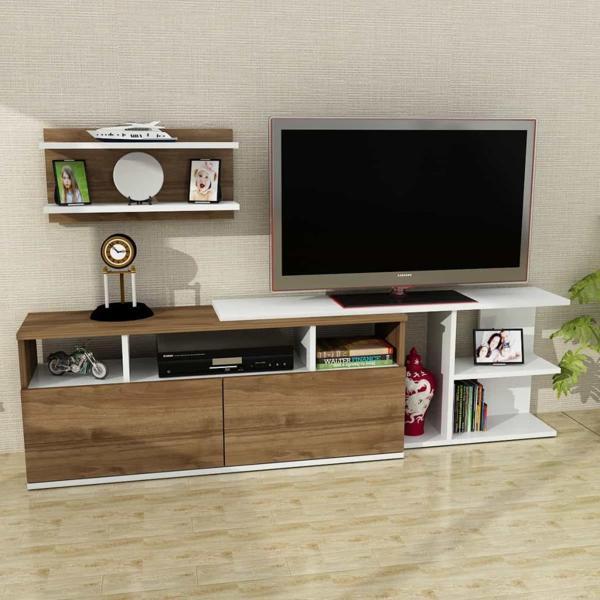 Dekorister Beste Tv ünitesi Beyaz-Ceviz - Image 1