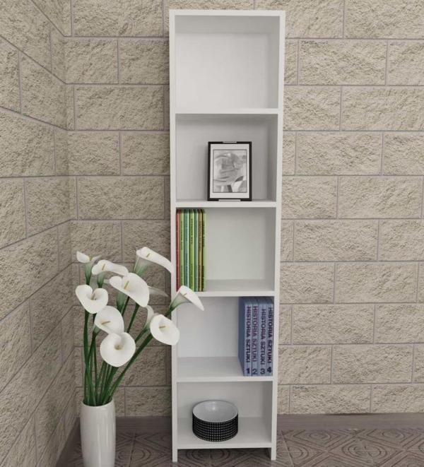 Dekorister Cansu D 5 Raflı Kitaplık Beyaz - Image 1